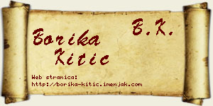 Borika Kitić vizit kartica